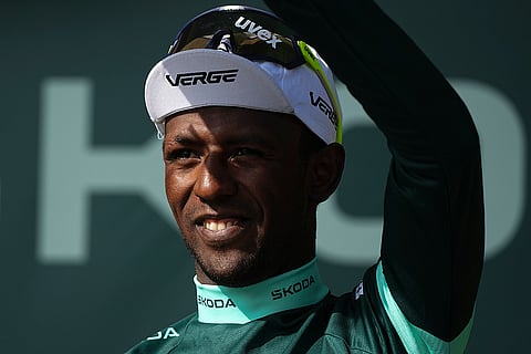 Eritrea's Biniam Girmay, best sprinter of fifteenth stage